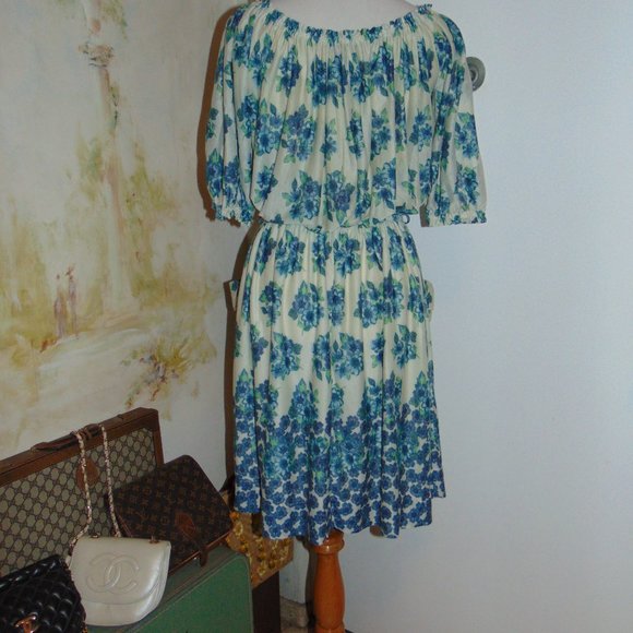 MNG by Mango Dress Womens Medium Tea Party Floral Lined Casual Mini Dress Blue - Picture 8 of 9